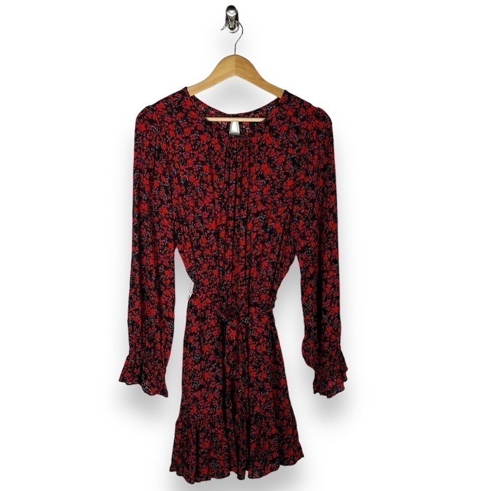4 for $20 SALE! B Smart Microfloral Pleated Mini Dress, Black Floral, Size 11